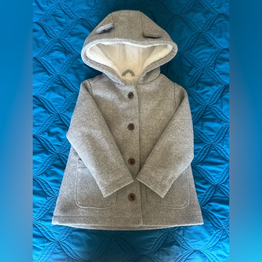 Soft-Brushed Hooded Button-Front Coat for Toddler Girls (2T)